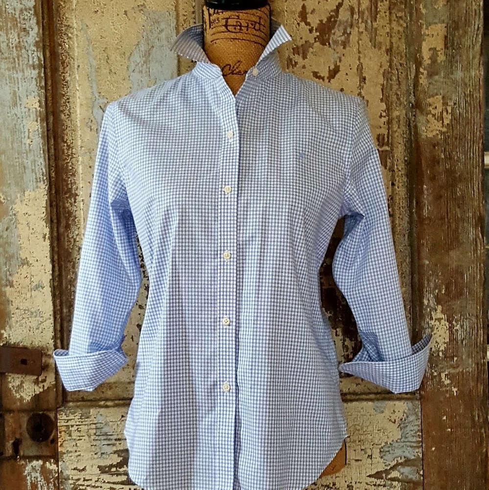Ralph Lauren blue gingham no-iron shirt small